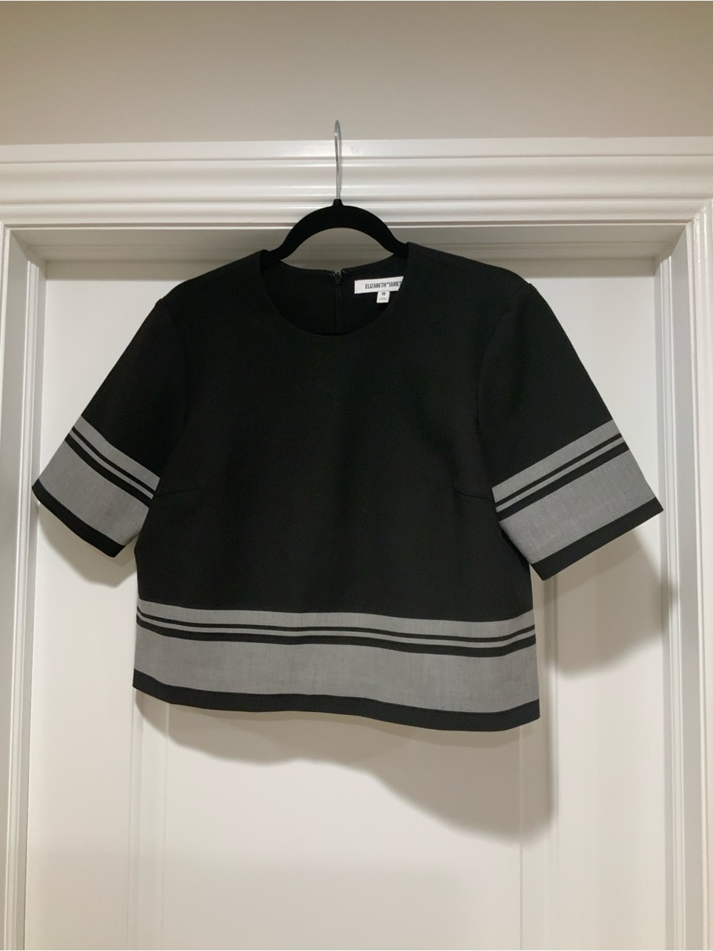 Elizabeth and James Top short sleeved striped crop top
